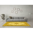 thumbnail image 3 of Ahgly Company Machine Washable Indoor Square Medallion Yellow Traditional Area Rugs, 4' Square, 3 of 4