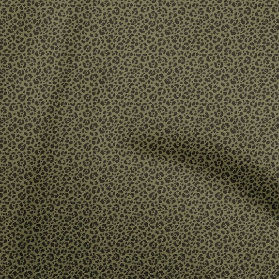 oneOone Cotton Silk Olive Green Fabric Print Quilting Supplies Print Sewing Fabric By The Yard 42 Inch Wide