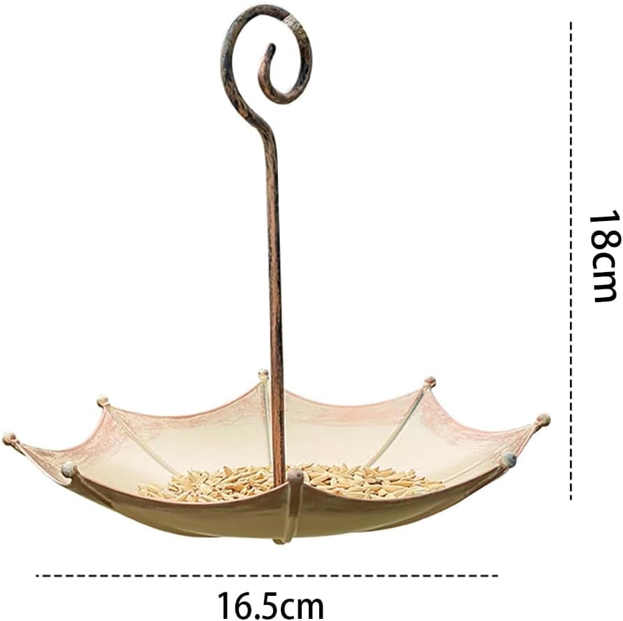 Mini Umbrella Bird Feeder — Whimsical Garden Charm, Hanging Outdoor Decorative Bird Feeder with Hook, Easy Refill and Clean, for Garden Balcony Patio Yard Wild Bird Feeder Decor