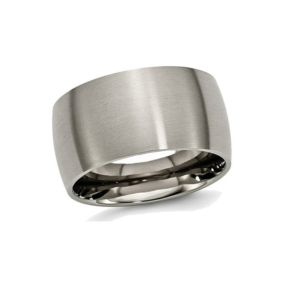 Gem & Harmony Mens Chisel Titanium 12mm Brushed Wedding Band Ring for Men