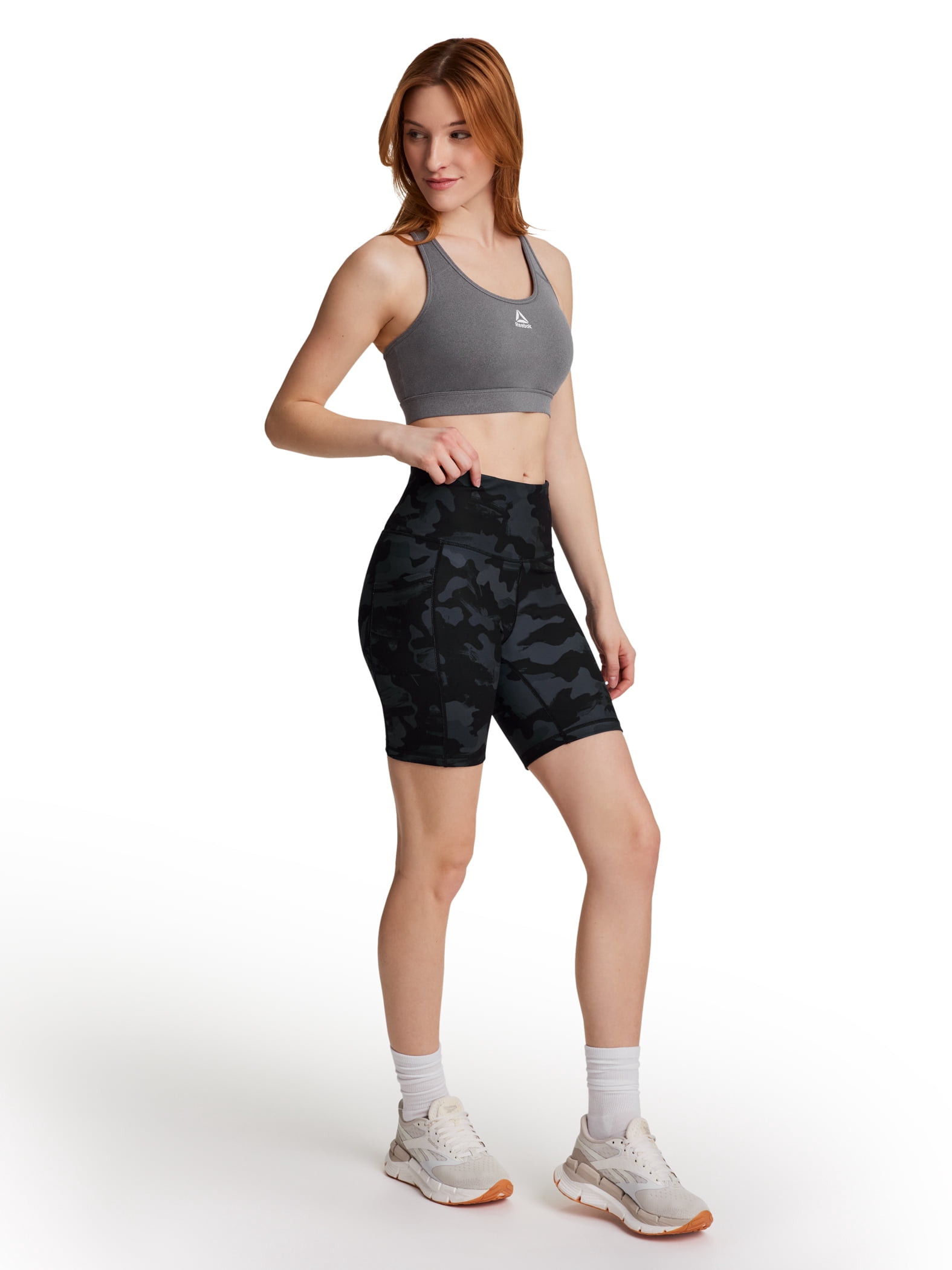 Reebok Women's and Women's Plus Medium Impact Stronger Sports Bra with Mesh Panel and Removable Cups, Sizes XS-4X