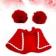 thumbnail image 5 of 2 piezas de ropa navideña para mascotas, capa, sombrero, bufanda, disfraz divertido para mascotas, ropa para cachorros, talla M (rojo), 5 of 5