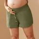thumbnail image 2 of Pantalones cortos premamá con pliegues de doble capa para mujer - Cordón debajo del vientre - Pantalones cortos informales de playa, 2 of 5