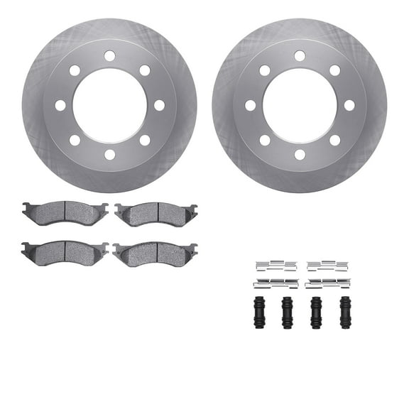 Dynamic Friction Company Rear Brake Rotors with Heavy Duty Brake Pads includes Hardware 6212-40420