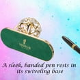 thumbnail image 5 of Highly Polished 24K Gold Plated Executive Desk Set with Pen and Globe Ornament by Matashi, 5 of 7