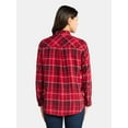 thumbnail image 3 of Time and Tru Women's Flannel Shirt with Long Sleeves, Sizes XS-XXXL, 3 of 5