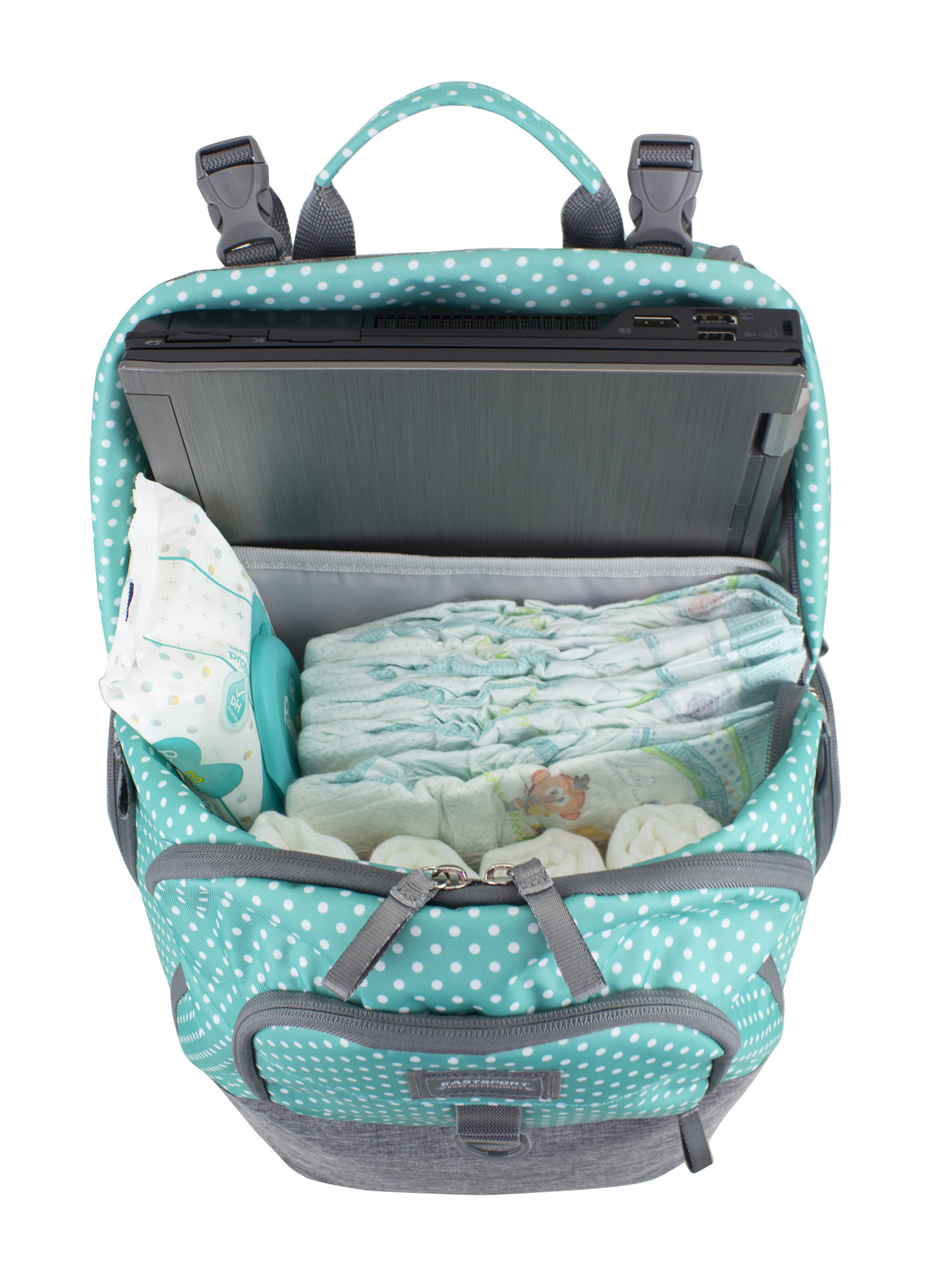 Eastsport Madison Turquoise Diaper Backpack with Changing Pad