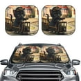 thumbnail image 2 of Balery Adorable Kitten On Mini Train Parasol para parabrisas de coche de 2 piezas | Parasol plegable para parabrisas delantero de coche para la mayoría de sedanes-Large, 2 of 6