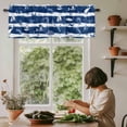 thumbnail image 5 of Cartoon Sailboat Conch Window Valance Curtain Blue White Ocean Rod Pocket Short Curtain for Living Room, Bedroom & Kitchen Window Decor 42x18in, 5 of 8