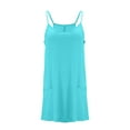 thumbnail image 4 of Dresses For Women Summer Casual Sundress Sleeveless V-Neck Solid Color Mini Short Dresses with Pockets for Women Sky Blue XXL, 4 of 5