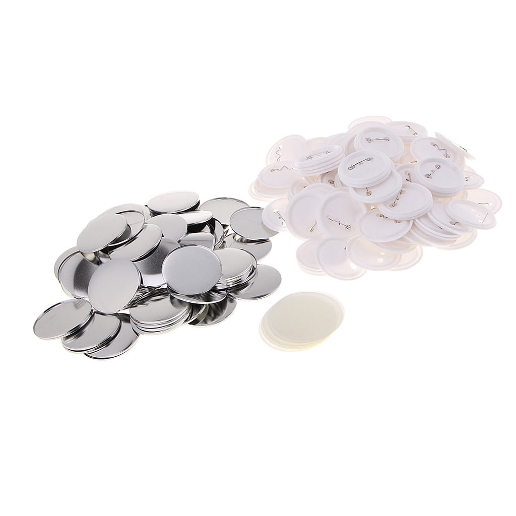 S SERENABLE DIY Button Parts 200PCS Pin Buttons 2.28Inch 58mm Top/Bottom Cover Clip Pin Button Parts for Badge Button Maker Machine (58MM 200 Sets)