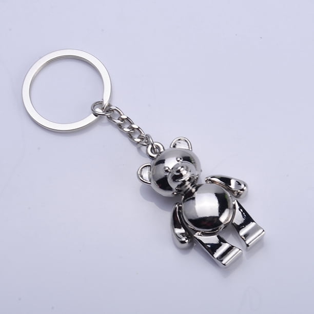 unbranded Llavero Con De Oso En Metal Plateado Ideal Para Uso Diario Y Regalo