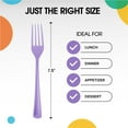 thumbnail image 3 of Exquisite Plastic Heavy-Duty Disposable Forks, Purple, 200 Count, 4 Pack, 3 of 8