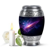 JAGASY Purple Galaxy Funeral Urn for Ashes Adult Male, Dark Blue Urns for Human Ashes Keepsake, Galaxy Nebula Decorative Urns for Friends, Cosmic Small Cremation Urn for Boys & Girls, (3 Inch)
