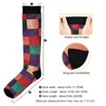 thumbnail image 3 of FORMRS Womens Knee High Socks Casual Long Thick Travel Daily Wear, 1 Pair, Red and Purple Plaid Pattern, 3 of 6