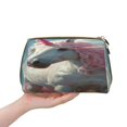 thumbnail image 4 of Xecao Flower White Horse (2) Print Fashion Makeup PVC Bag Large Capacity Travel Cosmetic Bag for Women Organizer Toiletry Clutch, 4 of 8