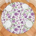 thumbnail image 2 of Polyester round tablecloth with floral decor and elastic fit, reusable and durable, fits 44-52 inch, big size edition, 2 of 7