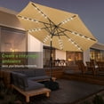 thumbnail image 4 of Scafild | 10ft Outdoor Patio Umbrellas with Solar Lights, 3 Tier Vented Large Market Table Umbrella with 8 Sturdy Ribs & 1.5" Pole UV Protection for Garden Deck Backyard Pool - Khaki, 4 of 9