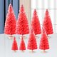 thumbnail image 5 of blesiya 8 piezas Mini árbol de Navidad artificial 4 tamaños para decoración de mesa del hogar Rojo, 5 of 8