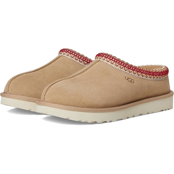 UGG Women's Tasman II Slipper, Sand/Dark Cherry, Size 11