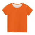 thumbnail image 5 of AJTQTH Tops for Kids Girls Boys Summer Casual Comfy Solid Color Lightweight Clothes Outfits Short-Sleeved Crewneck Tees Tshirts Shirts Blouses Orange 13 Years, 5 of 5