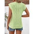 thumbnail image 3 of SMZ Women's Summer Tops Casual Crewneck Cap Sleeve Shirts Lightweight Crochet Knit Texture Tank Top Blouses, 3 of 5