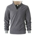 thumbnail image 4 of KHONTS Men's Quarter Zip Polar Fleece Pullover Sweatshirts Long Sleeve Half Zip Fleece Jacket Thermal pullovers Grey XXL, 4 of 9