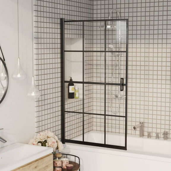 vidaXL Shower Enclosure ESG 31.5"x55.1" Black