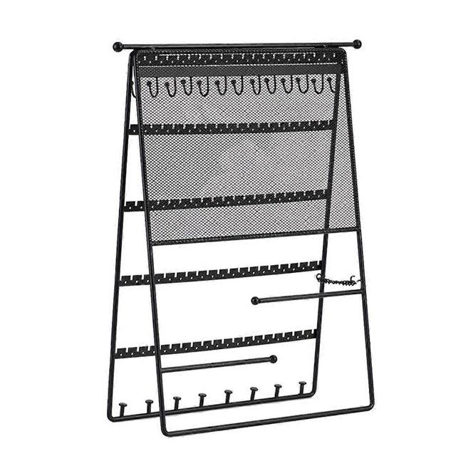 New Black Vertical Folding Jewelry Display Stand Foldable Earrings Necklaces Rings Jewelry Stand