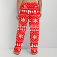 thumbnail image 6 of Adult Fashion Christmas Print Casual Pants with Drawstring Elastic Waist, Comfortable Sleepwear and Loungewear Trousers for Home Use,Red,XL, 6 of 6