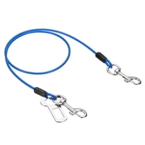 Uxcell Chew Proof Dog Leash, 31 in Dog Seat Belt Harness with Double Clips Leash Extender Steel Braided Vehicle Tether, (Blue, 1 Pcs), Intended for Pet Car Safety/Walking/Training
