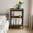 thumbnail image 2 of VECELO Nightstand with Charging Station, Set of 2 End Table with USB Ports and Outlets, 3-Tier Storage Side Table for Living Room, Bedroom, Brown, 2 of 9