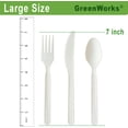 thumbnail image 4 of 150 Count 7" Heavy-duty Compostable Utensils,50 Forks 50 Spoons 50 Knives Cutlery Set,BPI Certified Large Disposable Flatware Set, 4 of 4