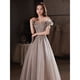 thumbnail image 5 of Vestido de noche para banquetes Vestido elegante de un solo hombro para mujer para año nuevo Vestido elegante de hada para anfitrión de reuniones anuales Vestido de cumpleaños elegante, 5 of 6