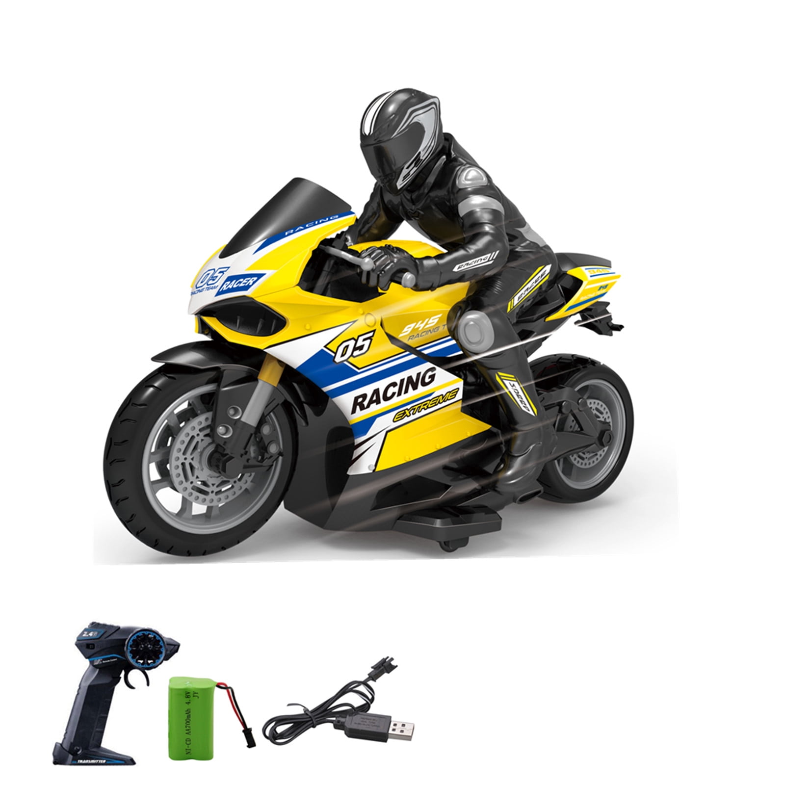 Lekihaqq 1 Packs 2.4GHz RC Stunt Motorcycle High Speed Drift Racing Off Road Toy with Rechargeable Battery Remote Control Car for Adults Outdoor Play