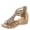 Khaki, variant on HomeDM Women's Wedge Low Heels Sandals Open Toe Back Zipper Strappy Rhinestone Summer Beach Sandals, Black Size 9.5