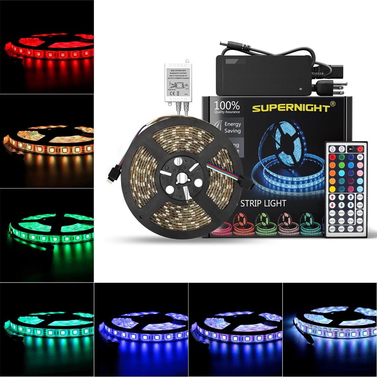 16.4ft RGB LED Strips Light Kit for Xmas ThanksGiving Day Party Decoration 5050 SMD Rope Light for Home Kitchen Living Room Waterproof