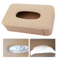 thumbnail image 2 of Sidaley Hi.FANCY, soporte para pañuelos de coche, parasol, servilleta, caja de piel sintética para asiento trasero de vehículo, toallero de Automoción decorativa y accesorios Beige colgando, 2 of 6