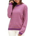 thumbnail image 1 of Timegard Chandails d'Automne pour Femmes 2024 Chemises à Manches Longues Rayées Automne Décontracté Col Rond Chandail Confortable, 1 of 3