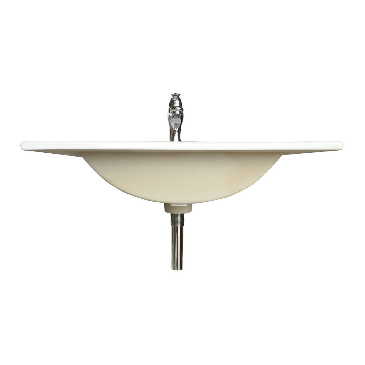 Stylish White Drop In Self Rimming Bathroom Sink w/Faucet, Supply Lines and Drain| Renovators Supply