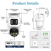 4K 8MP HD Wifi PTZ Camera Outdoor Dual Lens Dual Screen AI Auto Tracking IP iCSee Camera CCTV Audio Video Surveillance