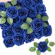 thumbnail image 1 of Flores artificiales N&T Nieting, 25 unidades, rosas de espuma azul marino, 1 of 9