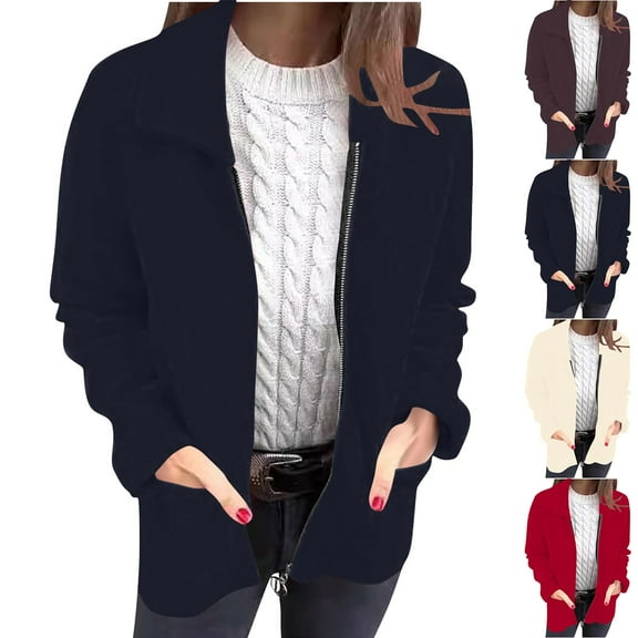 Ultrave Sweatshirts Zip Up Fall Outfits for Women Long Sleeve Trendy Casual Loose Jacket with Pockets