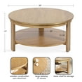 thumbnail image 2 of Kate and Laurel Foxford Tiered Round Coffee Table, 34 x 34 x 17, Natural Brown, Transitional Two-Tier Circle Living Room Table with Storage and Resilient Wood Construction, 2 of 10