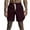 Wine, variant on Penkiiy Men's Solid Color Casual Outdoor Sports Pocket Lace-up Elastic Shorts Mens Summer Shorts with Pockets Hiden Drawstring M Wine On Sale