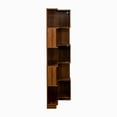 thumbnail image 5 of 5 Tier Corner Bookshelf  Bookcase with Baffle, Freestanding L Shaped Display Shelf Stand for Home Office, Living Room, Bedroom, Kitchen, Walnut, 5 of 9