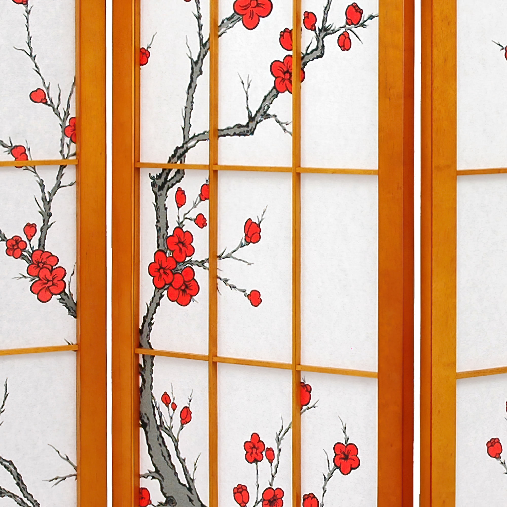 Oriental Möbel Shoji Paravent 6 Ft (ca. 180 Cm) - Doppelkreuz-Design Natur, Raumteiler Aus Fichte