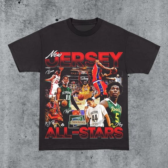 Vintage 90s NJ Basketball All-Stars Shirt Retro Classic Graphic Tee Bootleg Bestseller Unisex Sport Gift