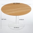 thumbnail image 6 of Holaki 42.1" Round Dining Table with MDF Top & Metal Tulip Pedestal Frame for Kitchen, Living Room, Bedroom, Oak, 6 of 9