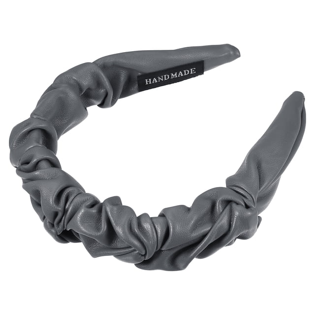 Diadema plisada Unique Bargains de Cuero PU antideslizante gris 1 Uds